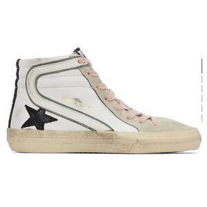 Golden Goose White & Grey Slide Sneakers